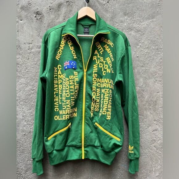 ADIDAS RARE TRACK JACKET AUSTRALIA SOCCER GREEN YELLOW SIZE L - Picture 10 of 11